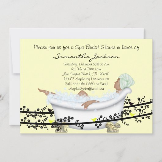 Wellness-Center Bridge Brautparty Einladung (Vorderseite)