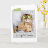 Wellness-Center Cat Funny Birthday Card Karte (Gelbe Blume)