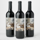 Wellness-Center Cat Geburtstag Thema Weinetikett (Flaschen)