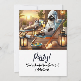 WELLNESS-CENTER Cat Geburtstagsparty Einladungskar Einladung