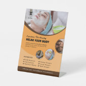 Wellness-Center Center Custom Pedestal Sign Sockelschild (Vorderseite)