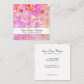 *~* Wellness-Center Chic Floral Pattern Girly Beau Quadratische Visitenkarte (Vorne/Hinten)