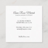 *~* Wellness-Center Chic Floral Pattern Girly Beau Quadratische Visitenkarte (Rückseite)