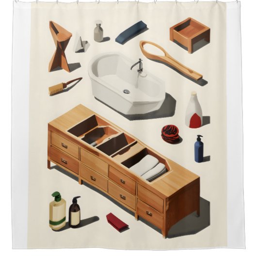 Wellness-Center Day Essentials Duschvorhang (Vorderseite)