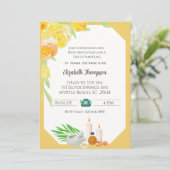 Wellness-Center Day Junggeselinnen-Abschied Einlad Einladung (Stehend Vorderseite)