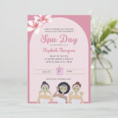 Wellness-Center Day Junggeselinnen-Abschied Einlad Einladung (Stehend Vorderseite)