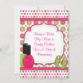 Wellness-Center Day of Pampering Pink Green Geburt Einladung (Rückseite)