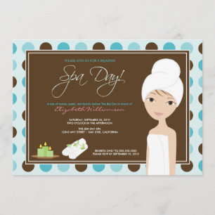 Wellness-Center Day Polka-dots Brautparty Invite ( Einladung