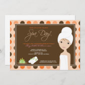 Wellness-Center Day Polka-dots Brautparty Invite ( Einladung (Vorne/Hinten)