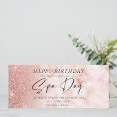 Wellness-Center Day Rose Gold Voucher Einladung (Stehend Vorderseite)