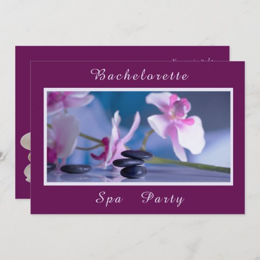Wellness-Center Dekorationen Bachelorette Wellness Einladung (Vorne/Hinten)