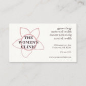 Wellness-Center der Gesundheitsklinik für Frauen Visitenkarte (Vorderseite)