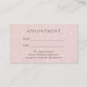 Wellness-Center des Pflegesalons Esthetician Pink Terminkarte (Rückseite)