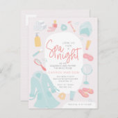 Wellness-Center Dinge Brautdusche Einladung Postkarte (Vorne/Hinten)