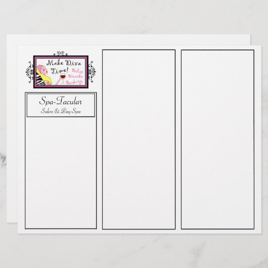 Wellness-Center DIVA Tri-Fold-Broschüren (Vorne/Hinten)