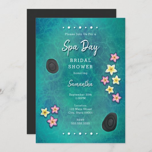 Wellness-Center-Einladung zu schwimmenden Blume Einladung (Vorne/Hinten)