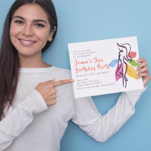 Wellness-Center Entspannung Geburtstagsparty Einla Einladung