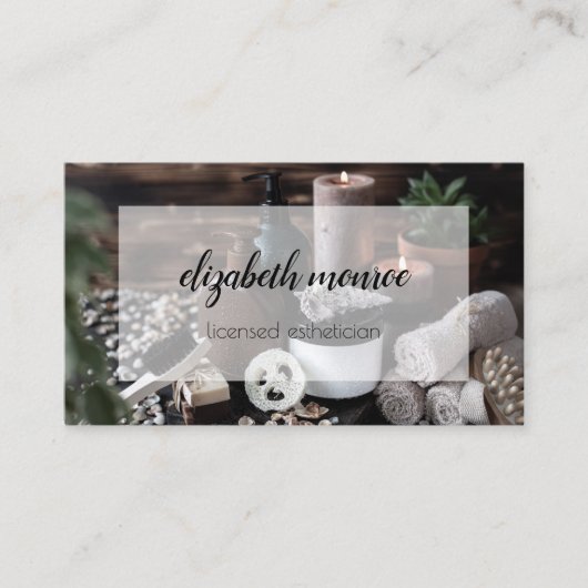 Wellness-Center Esthetician Salon Script Calligrap Visitenkarte (Vorderseite)
