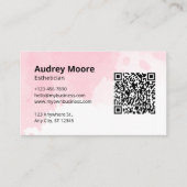 Wellness-Center Esthetician Watercolor QR-Code Visitenkarte (Vorderseite)