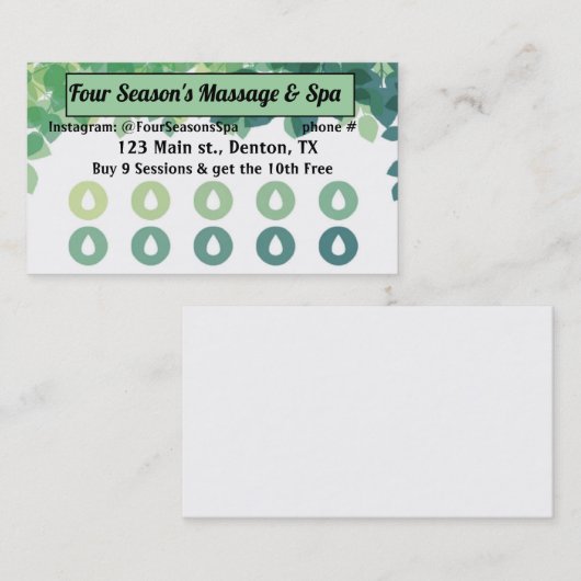 Wellness-Center, Fitness, Salon, Salon, Salon, Sal Treuekarte (Vorne/Hinten)