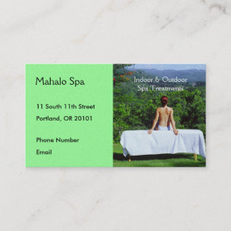 Wellness-Center-Foto Massage-Tabelle der im Freien Terminkarte
