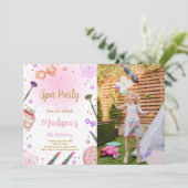 Wellness-Center Geburtstag Einladung mit Foto (Stehend Vorderseite)