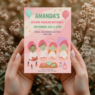 Wellness-Center Geburtstagsparty für Mädchen Pink  Einladung