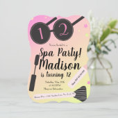 Wellness-Center Geburtstagsparty Girls Sleepover Einladung (Stehend Vorderseite)