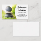 Wellness-Center | Gestapelte Steine im Gras Visitenkarte (Vorne/Hinten)