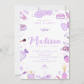 Wellness-Center Girl Birthday Party Editable Einla Einladung (Vorderseite)
