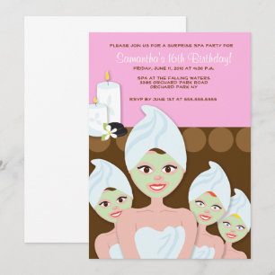 Wellness-Center Girls Einladung Geburtstag, jedes 