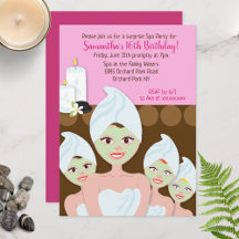Wellness-Center Girls Einladung Geburtstag, jedes 