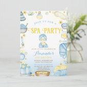 Wellness-Center Girls Geburtstag Einladung (Stehend Vorderseite)
