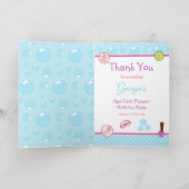 Wellness-Center Girls Pamper Geburtstagsparty Dankeskarte (Innenseite)