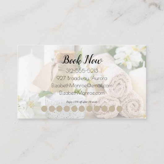 Wellness-Center Handgeschriebene Script Calligraph Visitenkarte (Rückseite)