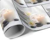 Wellness-Center Handtücher und Magnolienblüten Geschenkpapier (Rolleneckpunkt)