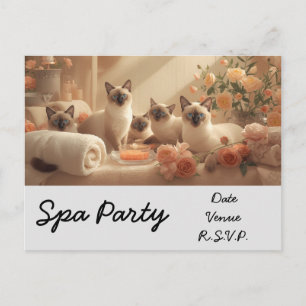 Wellness-Center Katzenbehandlungen Party bei Welln Postkarte