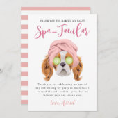 Wellness-Center Kindergeburtstag Party Spatacular Dankeskarte (Vorne/Hinten)