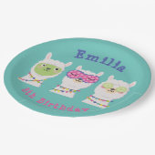 Wellness-Center Lama Party, Lamapjama Pappteller (Schrägansicht)