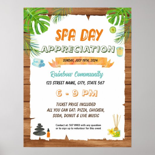 Wellness-Center Lehrer Mitarbeiter schätzen Flyer Poster (Vorne)