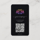 Wellness-Center Lotus Business Card für moderne Th Visitenkarte (Rückseite)