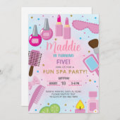WELLNESS-CENTER Mädchen Geburtstagsfeier einladen, Einladung (Vorne/Hinten)