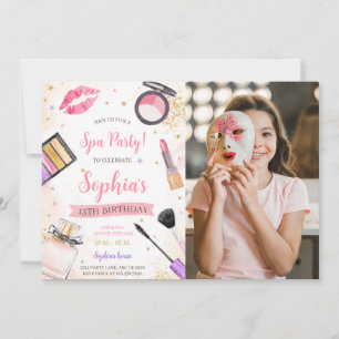 Wellness-Center Makeup Geburtstagsparty Foto Einladung