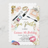 Wellness-Center Makeup Glam Geburtstagseinladung Einladung (Vorne/Hinten)