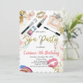 Wellness-Center Makeup Glam Geburtstagseinladung Einladung (Stehend Vorderseite)