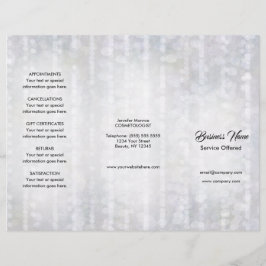 Wellness-Center, Massage, Friseurmenüs und Preise Flyer