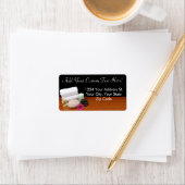 Wellness-Center/Massage/Pediküre Salonszene Schwar Adressaufkleber (Insitu)