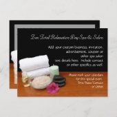 Wellness-Center/Massage/Pediküre Salonszene Schwar Einladungspostkarte (Vorne/Hinten)