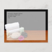 Wellness-Center/Massage/Pediküre Salonszene Schwar Einladungspostkarte (Rückseite)