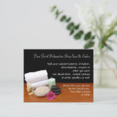 Wellness-Center/Massage/Pediküre Salonszene Schwar Einladungspostkarte (Stehend Vorderseite)